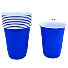 VASOS PLASTICO AZUL 500ML | 100 UNID