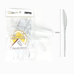 CUCHILLO PLASTICO DESECHABLE TRANSPARENTE | 12 UNID