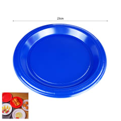 PLATO PLASTICO AZUL 23X23CM | 100 UNID