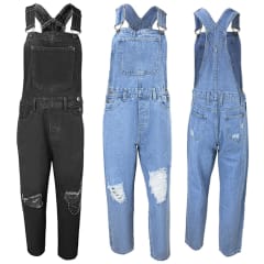 JARDINERA DE JEANS MEZCLILLA AZUL Y NEGRO | 12 UNID