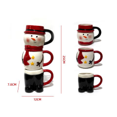 SET  de 3 TAZAS  MUÑECO DE NIEVE 12X7.8X25CM