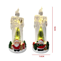 VELAS LED TRANSPARENTE CON ARBOL INTERIOR 7.8X7.8X18.5CM