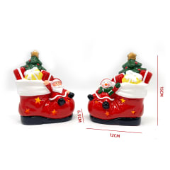 ADORNO NAVIDAD LED BOTA CON REGALO 12X6.5X15 CM