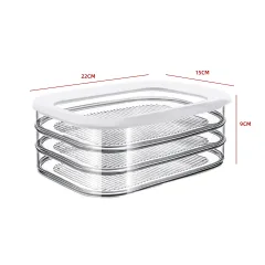 CONTENEDOR HERMÉTICO PARA FIAMBRE 3 NIVELES 22×15×9 CM