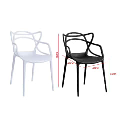 SILLA PLASTICA DISEÑO CONTEMPORANEO CON APOYABRAZOS 43×45×80 CM