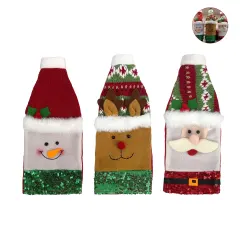 CUBRE BOTELLA NAVIDEÑO 27*12CM