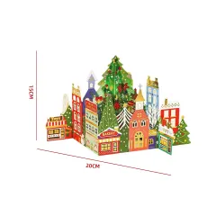TARJETA 3D VILLA NAVIDAD 15*20CM