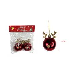 BOLA ARBOL NAVIDAD RENO 7.5X6X5.5CM