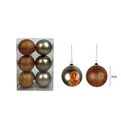 PELOTA NAVIDAD GALLETA GENJIBRE 8CM 6PCS