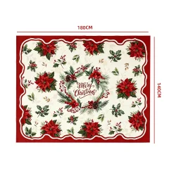 MANTEL NAVIDAD FLORES ROJAS 140X180CM