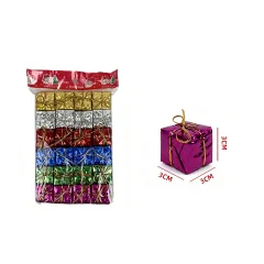 SET ADORNO REGALOS GLITTER MULTICOLOR 3CM 24 PCS