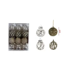 SET BOLAS NAVIDADEÑAS DORADO 6CM / 12PCS