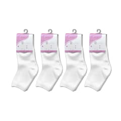 CALCETINES ESCOLAR CORTO BLANCO TALLA 4  | 12 UNID