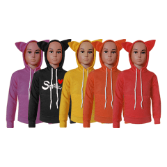 POLERON DE NIÑA CON CAPUCHA GATO | 12 UNID