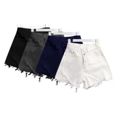SHORT JEANS PARA MUJER CON ELASTICO Y COLORES SURTIDOS