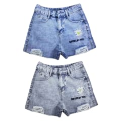 SHORT JEANS DE MUJER SIN ELASTICO COLOR AZUL