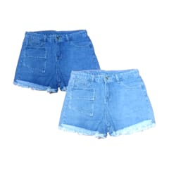 SHORT JEANS PARA LOLA CON DESGASTADO Y SIN ELASTICO