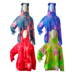 POLERON DE MUJER TIE DYE  CON CAPUCHA