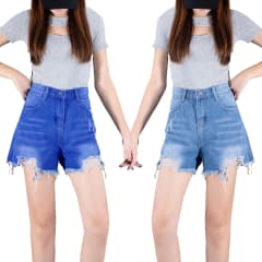SHORT  JEANS LOLA LISO CON DESGASTE