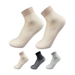 CALCETINES CORTE MEDIO CON DISEÑO EN LA PLANTA COLOR LISO | 12 UNID