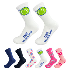 CALCETINES DE MUJER CORTE MEDIO DISEÑOS SURTIDOS ALGODÓN PEINADO | 12 UNID