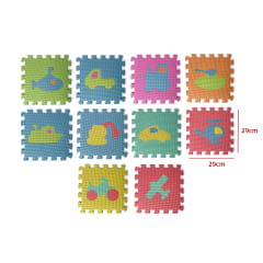 PISO DE GOMA PARA BEBES DISEÑO TRANSPORTE 29X29X0.8CM 