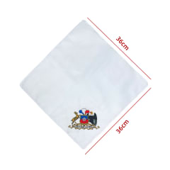 PAÑUELO FIESTAS PATRIAS ESCUDO CHILENO 36X36 CM