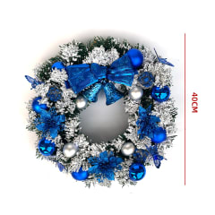 CORONA NAVIDEÑA ESFERA AZUL 40CM