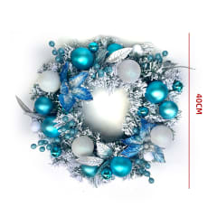 CORONA NAVIDEÑA ESFERA CELESTE 40CM