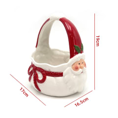 CANASTA DE NAVIDAD VIEJO PASCUERO CERAMICA 19X17X16.5CM