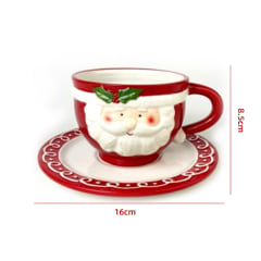 PLATO CON TAZA DE NAVIDAD VIEJO PASCUERO 16X8.5CM