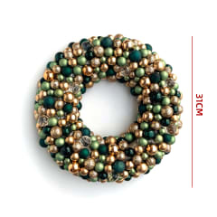 CORONA NAVIDEÑA DORADO/VERDE  31CM 