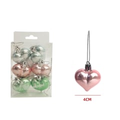CORAZONES DE NAVIDAD 4CM 6PCS