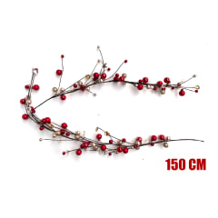 DECORACION NAVIDAD VARA DORADO/ROJO 150CM