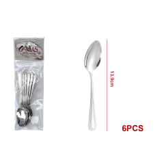 CUCHARA DE MESA ACERO INOXIDABLE 13.9CM 6PCS 