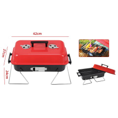 PARRILLA PORTÁTIL A CARBÓN CON TAPA 24X27X42CM