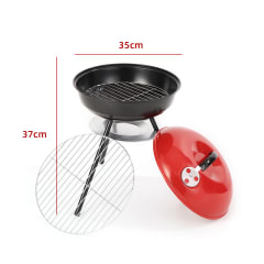 PARRILLA PORTÁTIL REDONDA A CARBÓN CON TAPA 37X35CM