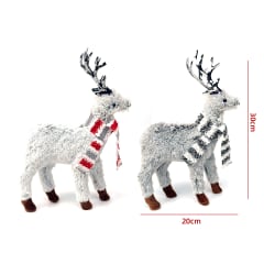 DECORACION NAVIDAD RENO BLANCO 30X20CM