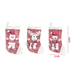 BOLSA DE NAVIDAD BOTA ROSADO 21X38CM