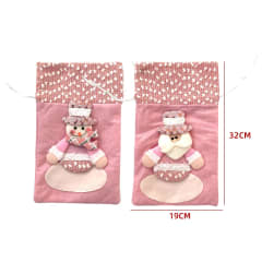 BOLSA NAVIDAD ROSADO 19x32 CM
