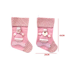 BOLSA DE NAVIDAD BOTA ROSADO 45X29CM