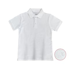POLERA ESCOLAR JUVENIL BLANCA CUELLO PIQUE MANGA CORTA