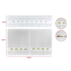 SET 3 PIEZAS DE CORTINAS DE COCINA (2 PAÑOS 90X150CM + 1 CENEFA 150X30CM)