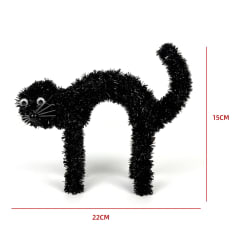 DECORACION HALLOWEEN GATO ASUSTADO NEGRO 22X15CM
