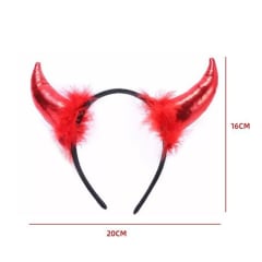 CINTLLO HALLOWEEN DIABLA CACHOS CON PELOS ROJOS