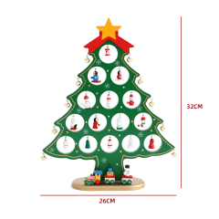 ADORNO MESA ARBOL NAVIDAD MADERA VERDE 31.7X26X2.4CM