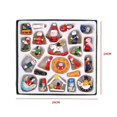 SET ADORNOS COLGANTES NAVIDAD MADERA 24PCS 24X24X2.8CM