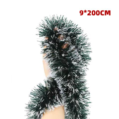 Guirnalda de navidad verde borde blanco 9X200CM