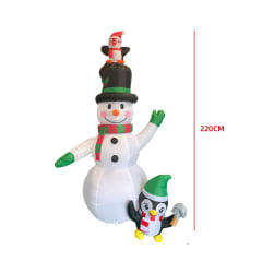 ADORNO MUÑECO DE NIEVE NAVIDEÑO ILUMINADO GIGANTE 2.2 MTS