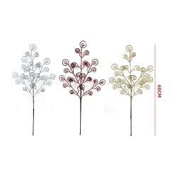 ADORNO NAVIDAD RAMA GLITTER ORO, PLATA Y ROJO 60CM